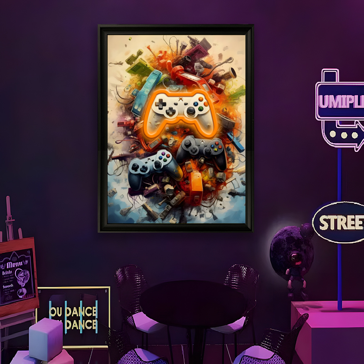 Lighting Decor For Bedroom - USB-Betriebene LED-Neonlicht Lustige Wandbilder Kunstposter für