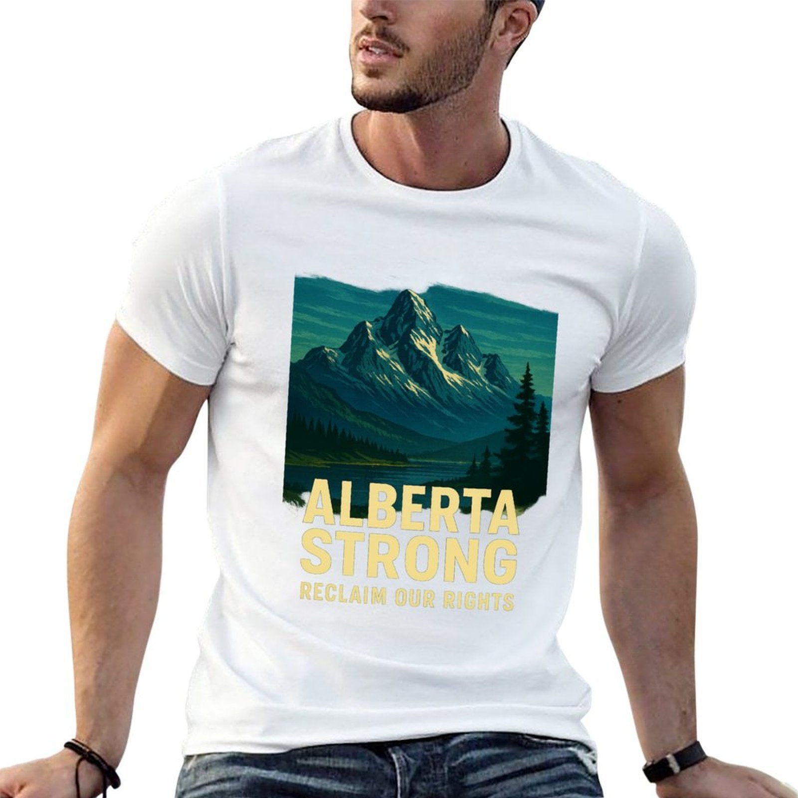 Alberta Lighting & Decor Edmonton Ab - Alberta Strong T-Shirt Lässiges, leichtes Sommer-Kurzarm-Oberteil