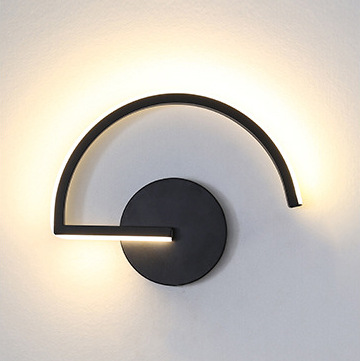 Lighting Table Decor - Moderne Nordische LED-Wandleuchte, Minimalistische Schwarze Geometrische