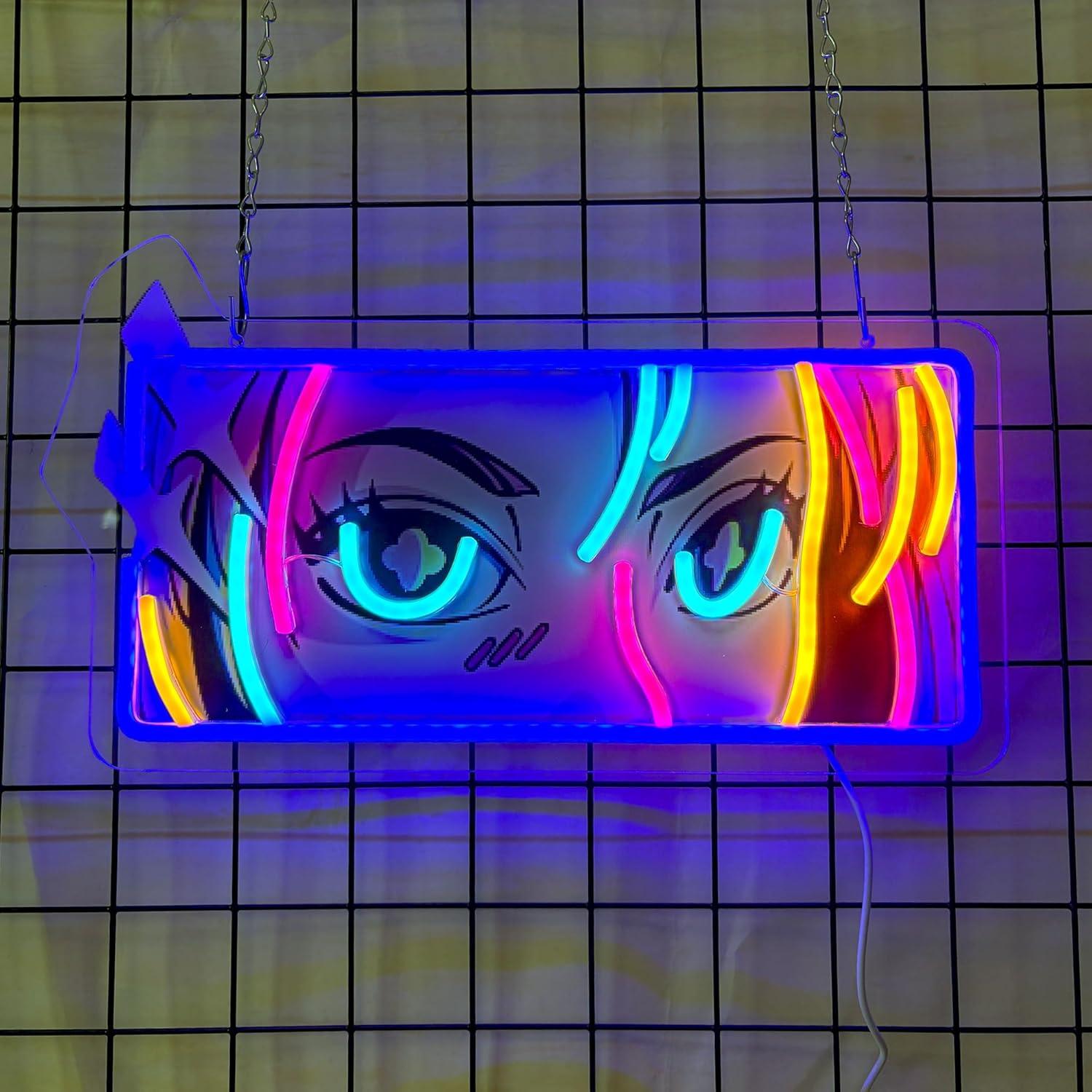 Wall Decor Lighting - Leidenschaftliche Augen Neon-Schild USB Dimmbare LED-Leuchten