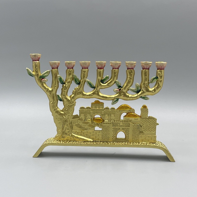Home Lighting & Decor St Catharines On - Luxuriöser Jerusalem-Kerzenständer, Jüdische Neunköpfige Menora, Kreative