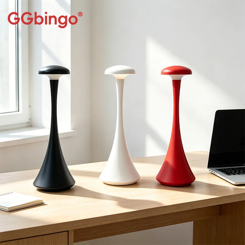 Mushroom Table Lamp - GGbingo Pilz-Tischlampe, wiederaufladbare kabellose Touch-Lampe, kreative