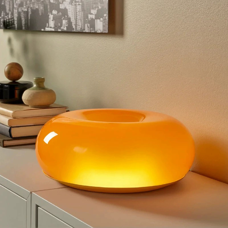 Mushroom Table Lamp - Nordische Donut-Lampe Bauhaus Mittelalterliche Glas-Tischlampe Wohnzimmer