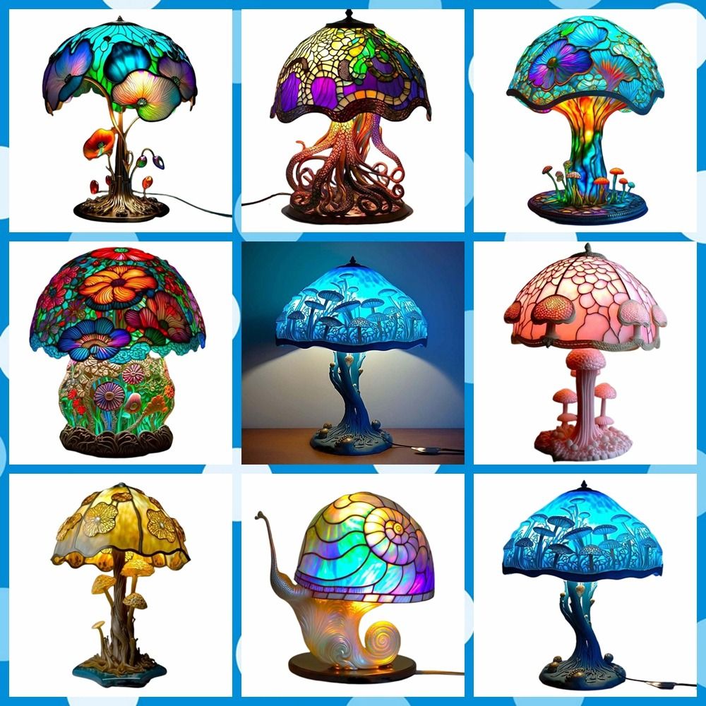 Mushroom Table Lamp - Hochwertige Ästhetische Tischlampe mit Beruhigendem Licht,