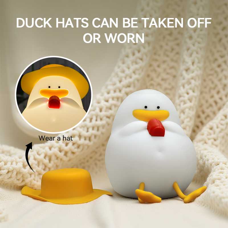 Lighting Table Decor - Happy Duck Nachtlicht, Touch-Control-Nachttischlampe, aufladbar mit
