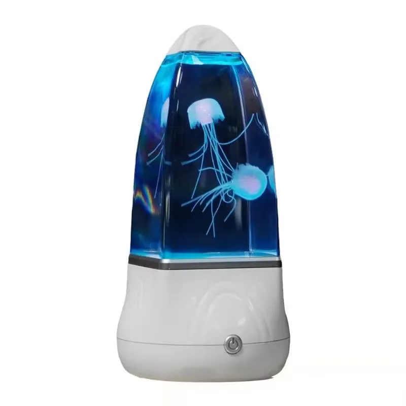 Lava Lamp Desktop - LED-Quallen-Lavalampe Farbwechselnde Nachtbeleuchtung für Kinderzimmer-Deko USB-Betrieben