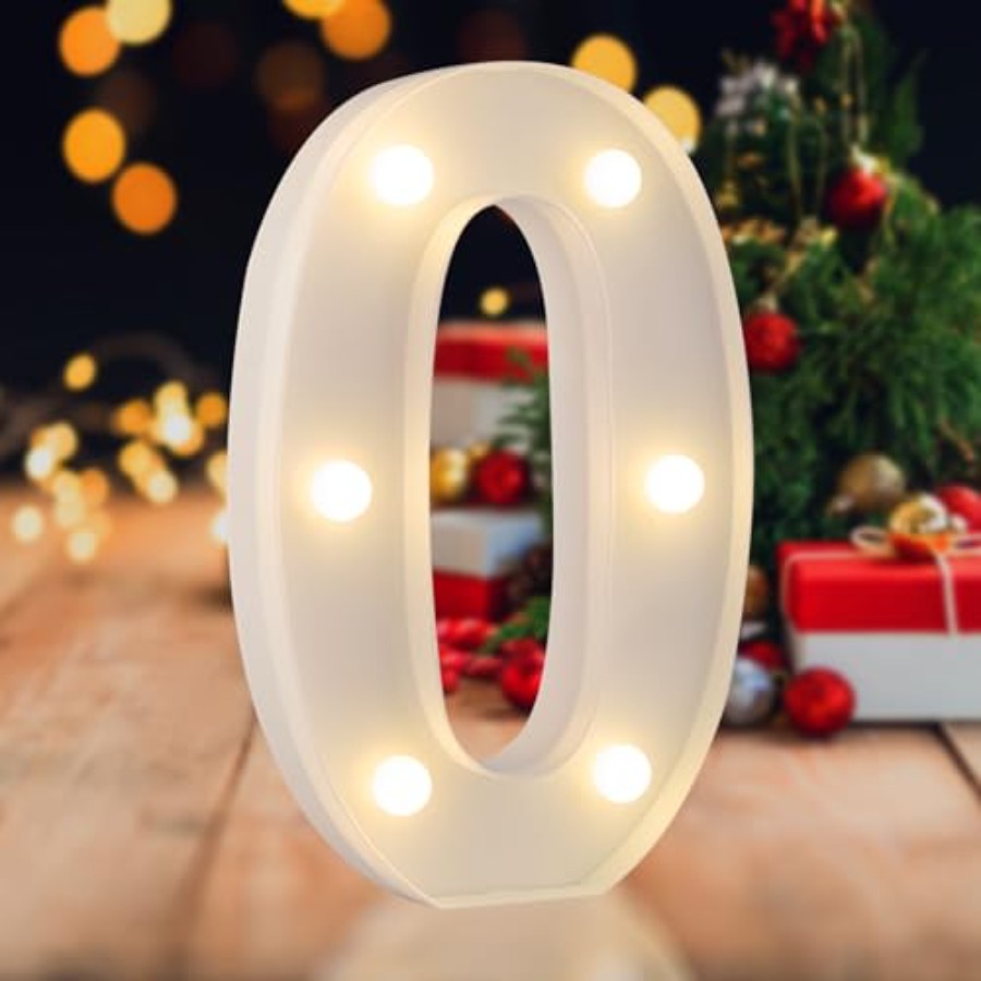 Light Up Letters Marquee - LED-Leuchtbuchstaben, 0-9 Leuchtende Zahlen, Batteriebetriebene LED-Buchstabenlichter