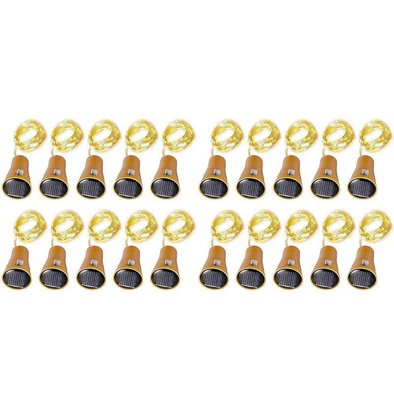 Decor Lighting Cork - ABXF-20Pcs Solar-Weinflaschen-Lichterkette 10LED Solar-Lichterkette in Korkform