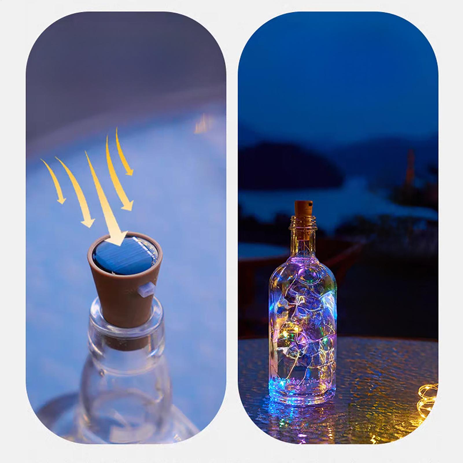 Decor Lighting Cork - Solar-Weinflaschenlichter, 6 Stück, LED, wasserdicht, Dekorationsflaschenlichter