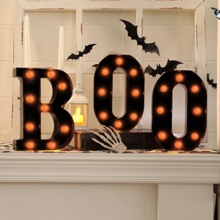 Halloween-Dekorationen - 3 Leu – Light Up Letters Marquee Bewertung und Preis