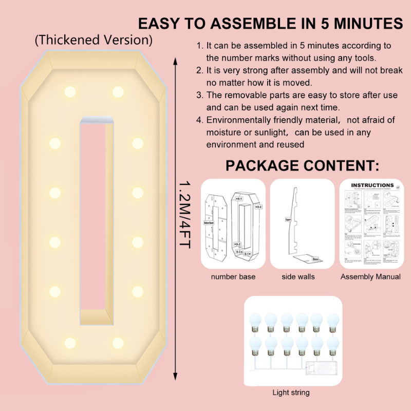 120CM/4FT DIY Leuchtbuchstaben – Light Up Letters Marquee Bewertung und Preis