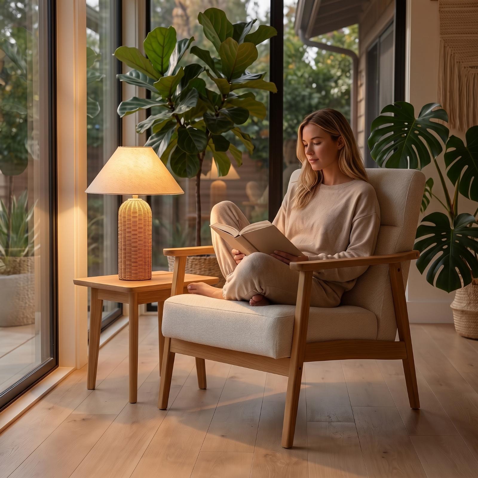 Nachttischlampe mit Rattanfuß  – Lighting Table Decor Bewertung und Preis