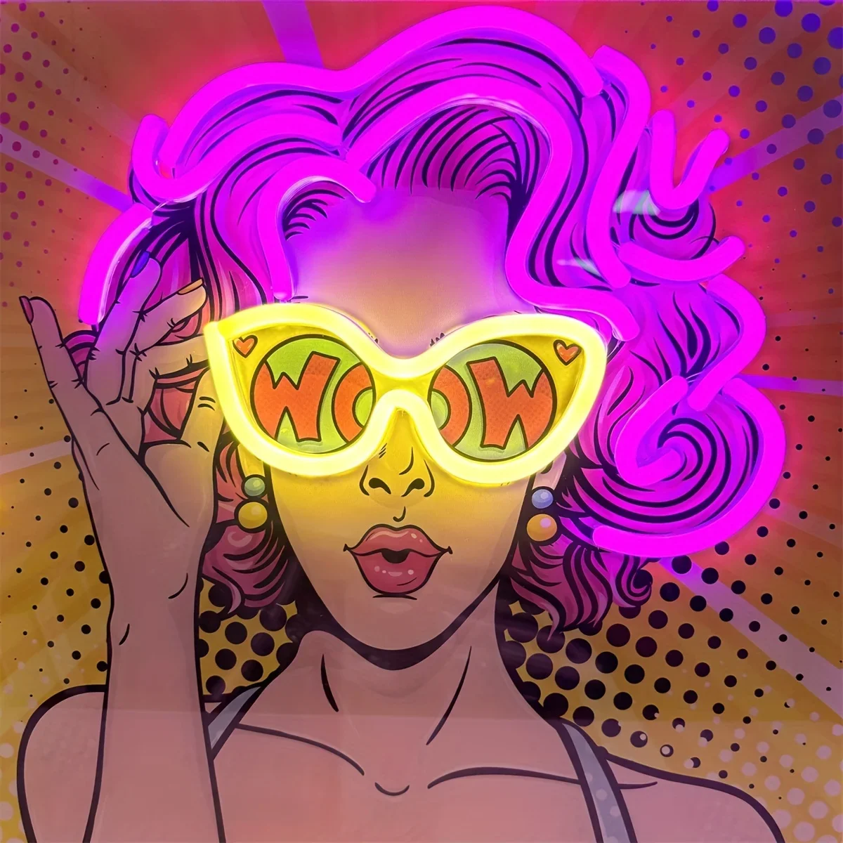Wow Lady Pop Art LED-Neonschil – Outdoor Lighting Decor Wow Bewertung und Preis