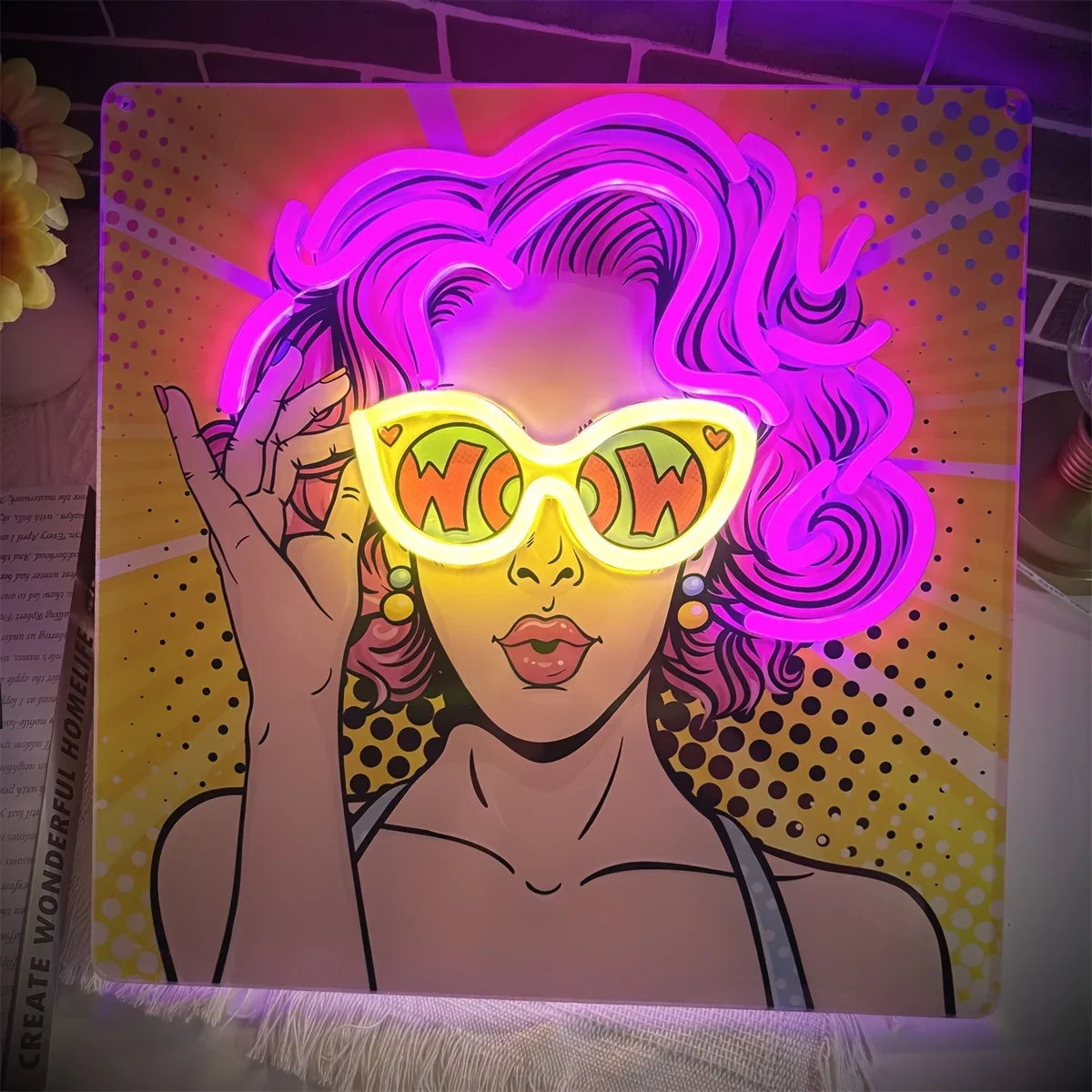 Wow Lady Pop Art LED-Neonschil – Outdoor Lighting Decor Wow Bewertung und Preis
