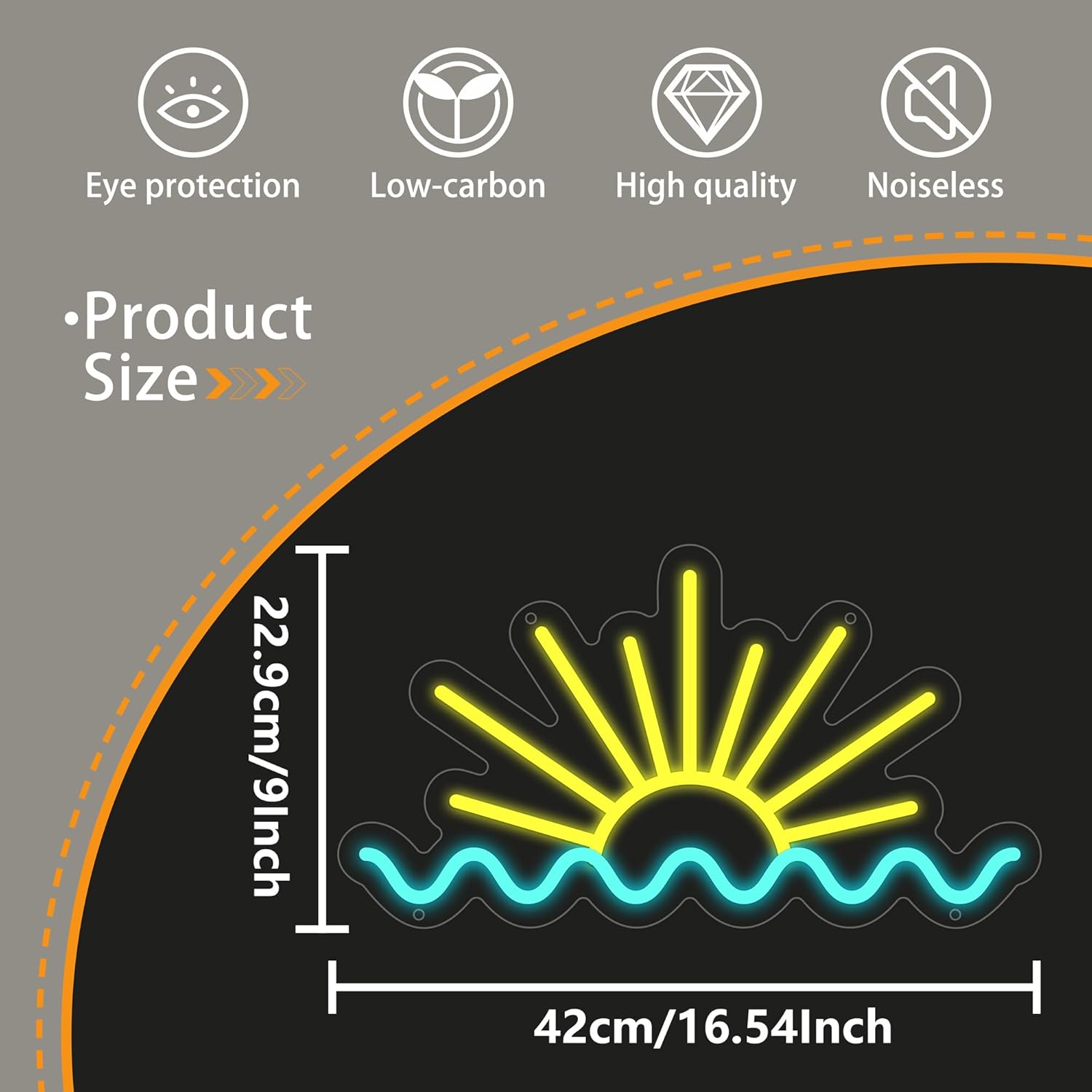 Sonnenaufgang Ozeanwellen Neon – Lighting Decor Sunrise Bewertung und Preis