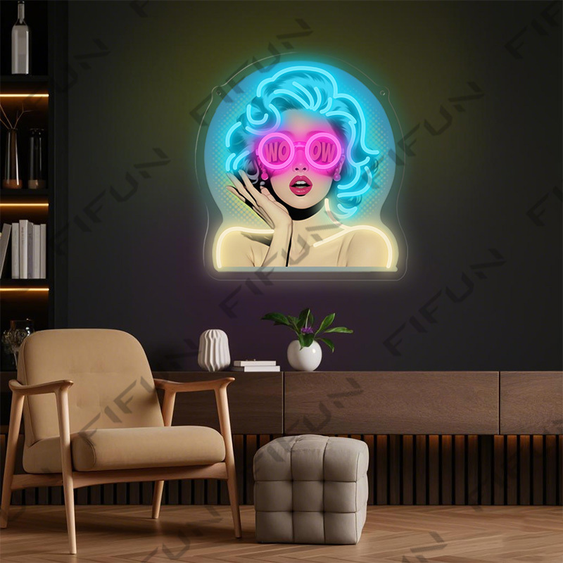WOW Curl Girl Neon-Schild UV-B – Outdoor Lighting Decor Wow Bewertung und Preis