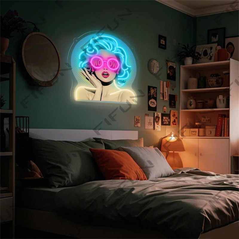WOW Curl Girl Neon-Schild UV-B – Outdoor Lighting Decor Wow Bewertung und Preis