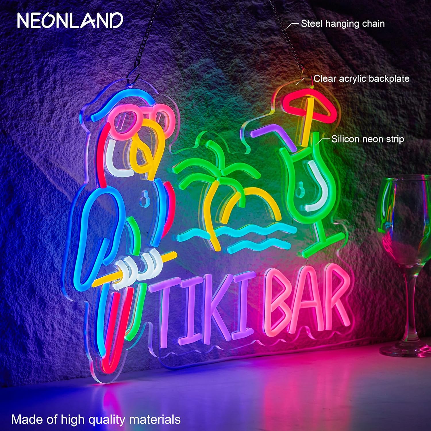 Tiki Bar Papageienpalmen-Neons – Wall Decor Lighting Bewertung und Preis